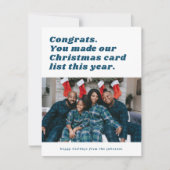 皮肉なおもしろいクリスマスリスト シーズンカード (正面)