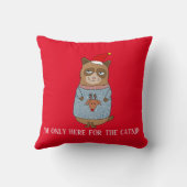 皮肉なおもしろいクリスマス猫の醜いセーター クッション (裏面)