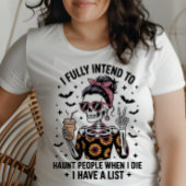 皮肉なおもしろいコーヒースケルトンハロウィーンユーモア プラスサイズTシャツ