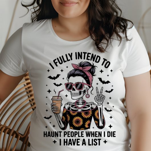 皮肉なおもしろいコーヒースケルトンハロウィーンユーモア プラスサイズTシャツ