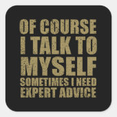 皮肉なおもしろいスローガンのユーモア皮肉 スクエアシール (正面)