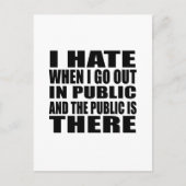 皮肉なおもしろいスローガン大人のユーモア内向的な ポストカード (正面)