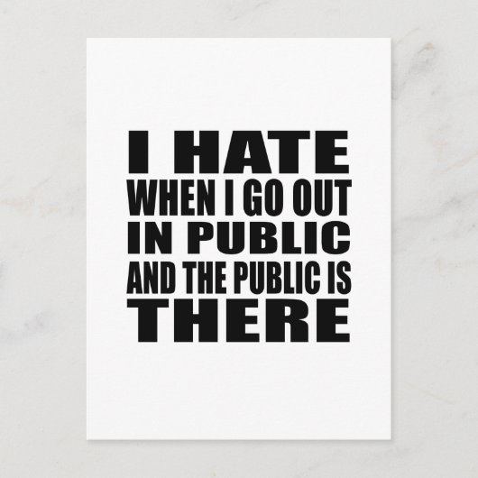 皮肉なおもしろいスローガン大人のユーモア内向的な ポストカード (正面)