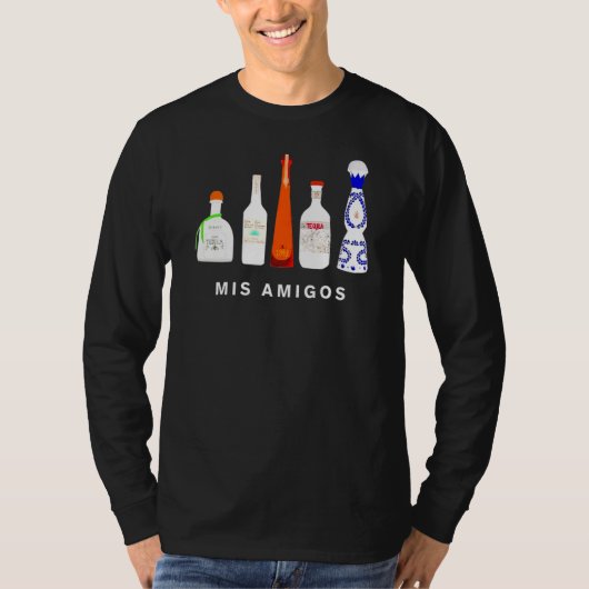 皮肉なおもしろいトレンディー女性男性Mis Amigos Tequil Tシャツ (正面)