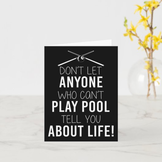 皮肉なおもしろいプールプレイヤーのためのビリヤードことわざ カード (黄色い花)