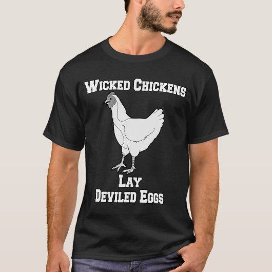 皮肉なおもしろいユーモアの悪いニワトリが食い尽くした Tシャツ (正面)