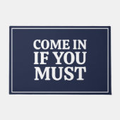 皮肉なおもしろいユーモア引用文ネイビーブルー ドアマット (正面)