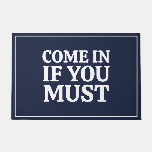 皮肉なおもしろいユーモア引用文ネイビーブルー ドアマット (正面)