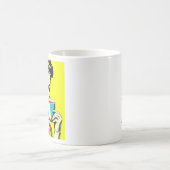 皮肉なおもしろいレトロレディーコーヒーユーモア コーヒーマグカップ (中央)