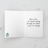 皮肉なおもしろい任意の大事な行事の鳥のグリーティングカード カード (内部)