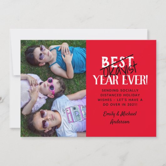 皮肉なおもしろい休日モダンテンプレート写真 シーズンカード (正面)