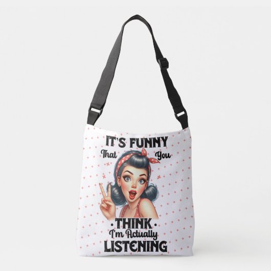 皮肉なおもしろい引用文ガールズ クロスボディバッグ (正面)