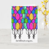 皮肉なおもしろい引用文バルーンハッピーバースデー カード (黄色い花)