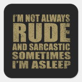 皮肉なおもしろい引用文ユーモア皮肉な内向的な スクエアシール (正面)