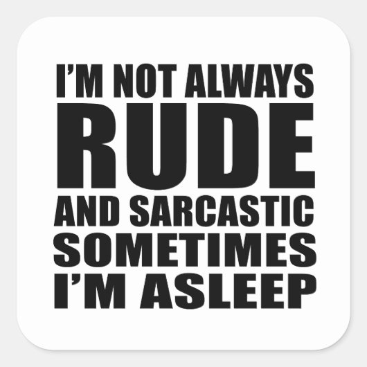 皮肉なおもしろい引用文ユーモア皮肉な内向的な スクエアシール (正面)