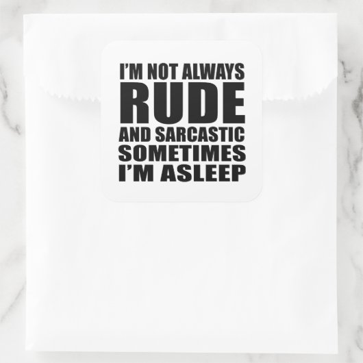 皮肉なおもしろい引用文ユーモア皮肉な内向的な スクエアシール (バッグ)