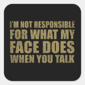 皮肉なおもしろい引用文ユーモア皮肉な内向的な スクエアシール (正面)