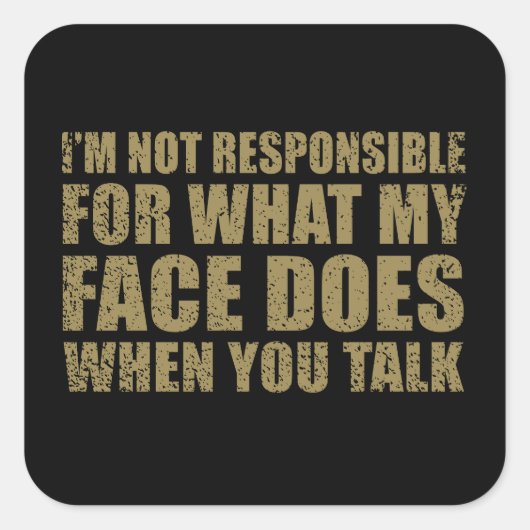 皮肉なおもしろい引用文ユーモア皮肉な内向的な スクエアシール (正面)