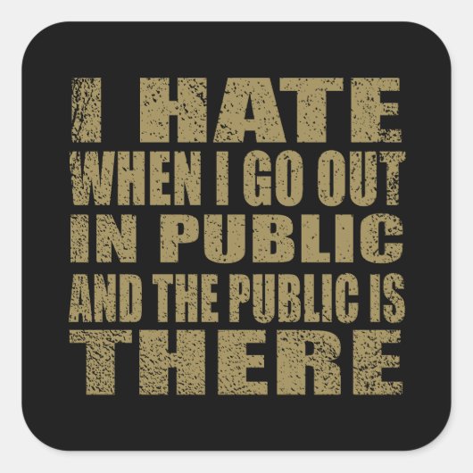 皮肉なおもしろい引用文ユーモア皮肉な内向的な スクエアシール (正面)