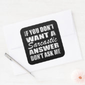 皮肉なおもしろい引用文ユーモア皮肉な内向的な スクエアシール (封筒)