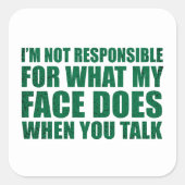 皮肉なおもしろい引用文ユーモア皮肉な内向的な スクエアシール (正面)