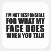 皮肉なおもしろい引用文ユーモア皮肉な内向的な スクエアシール (正面)