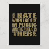 皮肉なおもしろい引用文ユーモア皮肉な内向的な ポストカード (正面)