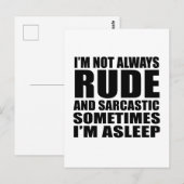 皮肉なおもしろい引用文ユーモア皮肉な内向的な ポストカード (正面/裏面)