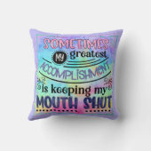 皮肉なおもしろい引用文口のシャットジョークのユーモア クッション (裏面)