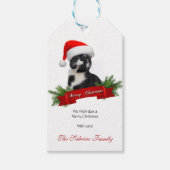 皮肉なおもしろい猫サンタスハットクリスマスギフトタグ ギフトタグ (正面)