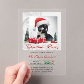 皮肉なおもしろい猫サンタスハットクリスマスパーティー アクリル招待状 (インサイチュ (ポータブル))