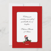 皮肉なおもしろい猫サンタスハットクリスマスパーティー シーズンカード (裏面)