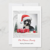 皮肉なおもしろい猫サンタスハットクリスマスパーティー シーズンカード (正面)
