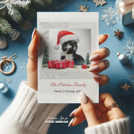 皮肉なおもしろい猫サンタスハットクリスマスパーティー シーズンカード