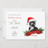皮肉なおもしろい猫サンタスハットクリスマスパーティー 招待状 (正面)