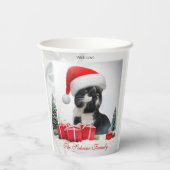 皮肉なおもしろい猫サンタスハットクリスマス紙カップ 紙コップ (裏面)