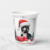 皮肉なおもしろい猫サンタスハットクリスマス紙カップ 紙コップ (正面)