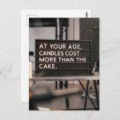 皮肉なおもしろい誕生日キャンドル年齢 ポストカード (正面/裏面)