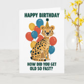 皮肉なおもしろい誕生日メッセージと年齢のジョーク カード (黄色い花)