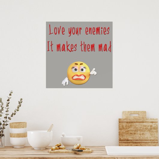 皮肉なおもしろい諺と引用文塩辛い皮肉 ポスター (キッチン)