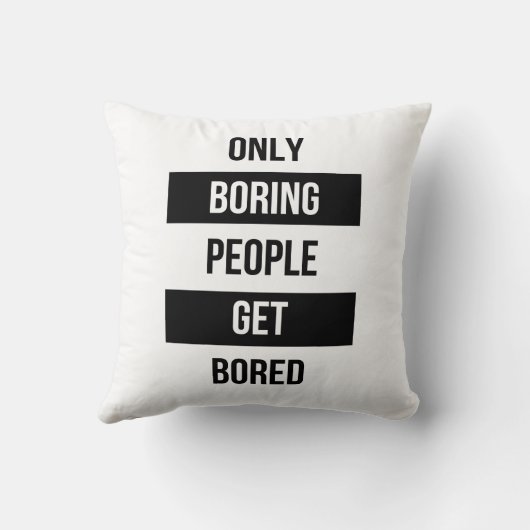 皮肉なはっきりした引用文退屈な人々が退屈する クッション (裏面)