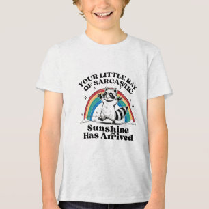 皮肉なアライグマ虹 トライブレンドＴシャツ