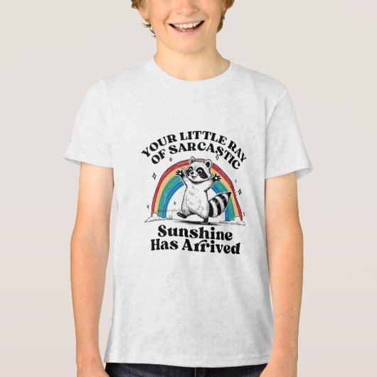 皮肉なアライグマ虹 トライブレンドＴシャツ (正面)