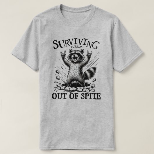 皮肉なアライグマ メンズTシャツ Tシャツ (デザイン正面)