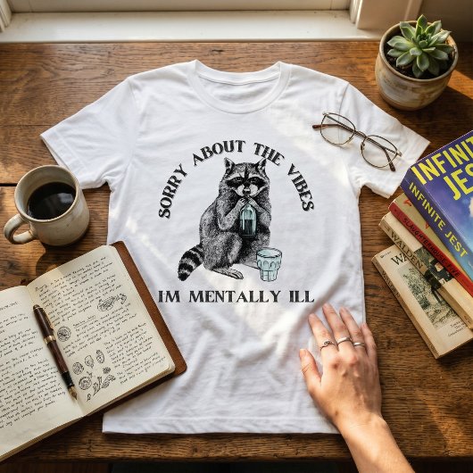 皮肉なアライグマ 精神疾患 防水 ありのまま Tシャツ