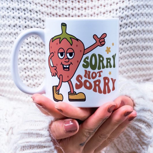 皮肉なイチゴ申し訳ない コーヒーマグカップ