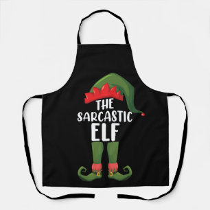 皮肉なエルフの家族おそろいクリスマス エプロン