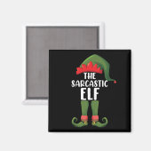 皮肉なエルフの家族でおそろいのクリスマス マグネット (正面/裏面)