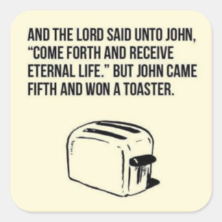 皮肉なクリスチャン救済ステッカー スクエアシール