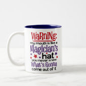 皮肉なコーヒー引用文 ツートーンマグカップ (左)